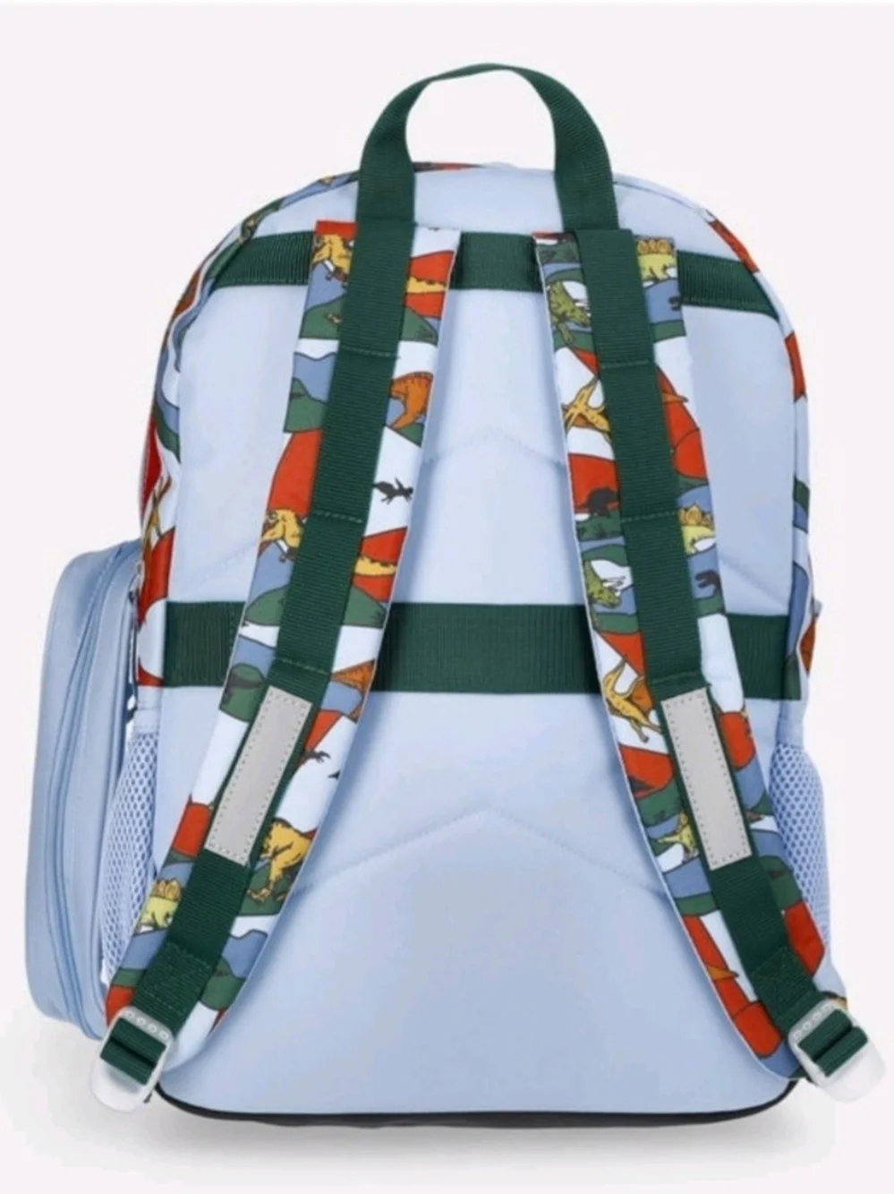 Kids Dinosaur Backpack and Lunch Bag Set - Light Blue, Green, Red